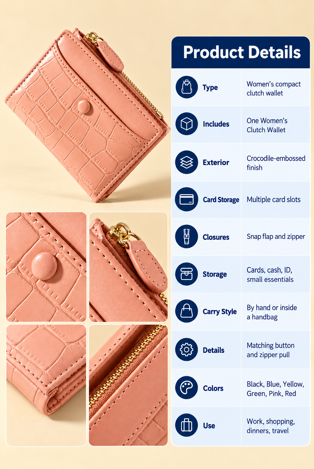 Women’s Clutch Wallet Product Details
