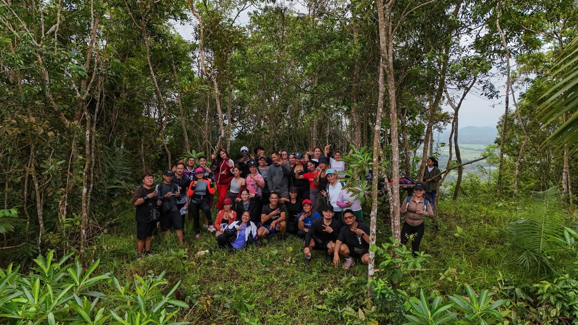 EleBands outdoor cardio group gathered on a nature trail