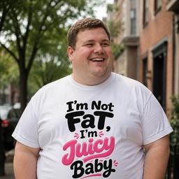 I'm Not Fat, I'm Juicy Baby T-Shirt, white shirt model