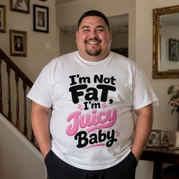 I'm Not Fat, I'm Juicy Baby T-Shirt lifestyle model