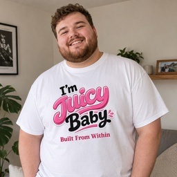 I'm Juicy Baby T-Shirt, white shirt model