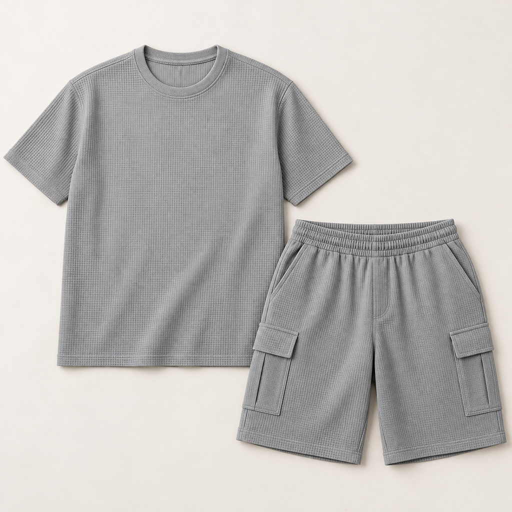 Matching Gray Tee and Cargo Shorts