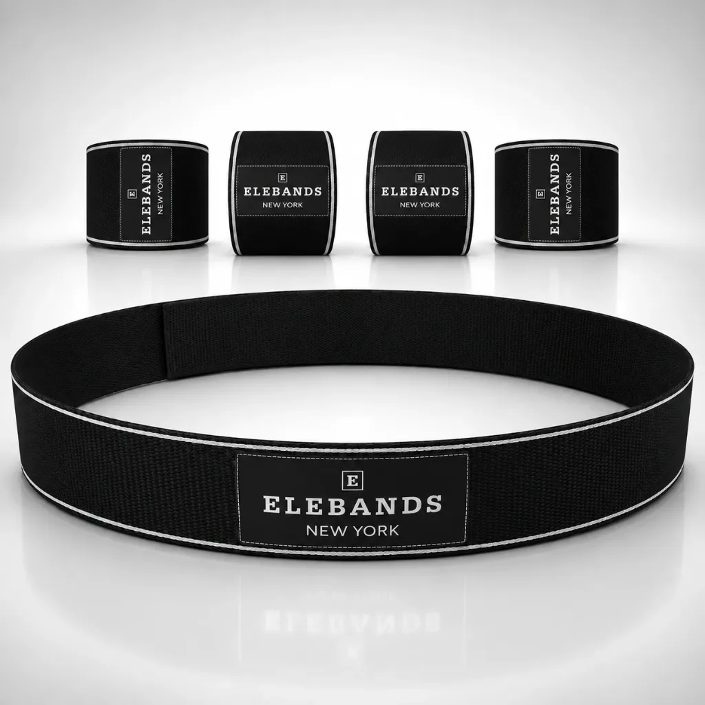 [ELB-SP-BLK-WHT-05] Sport Weight Bands S1: Full Body (Black Band/White Stripe, 5-lb set: Wrists & Ankles @ ½-lb each, Waist @ 3-lb)