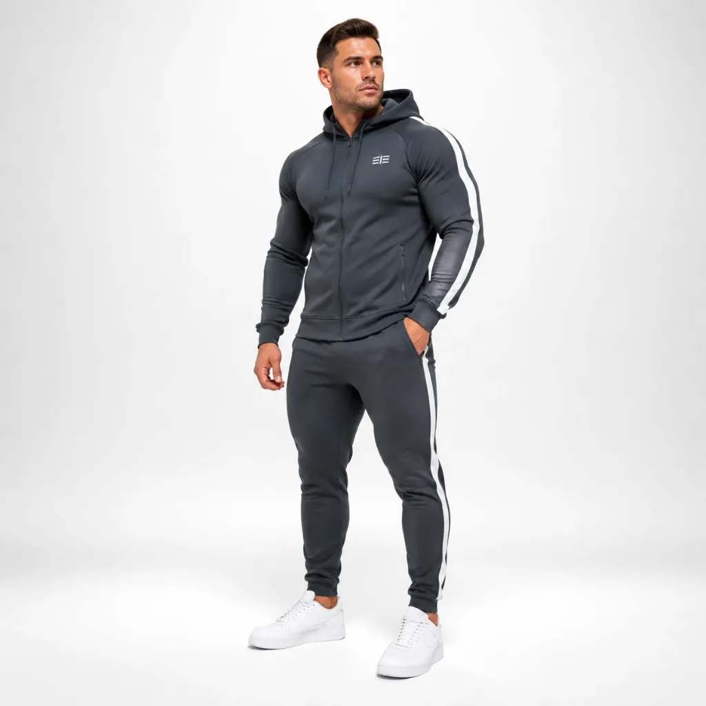 EleWear Men's Long-Sleeve Performance Set (Black, M)